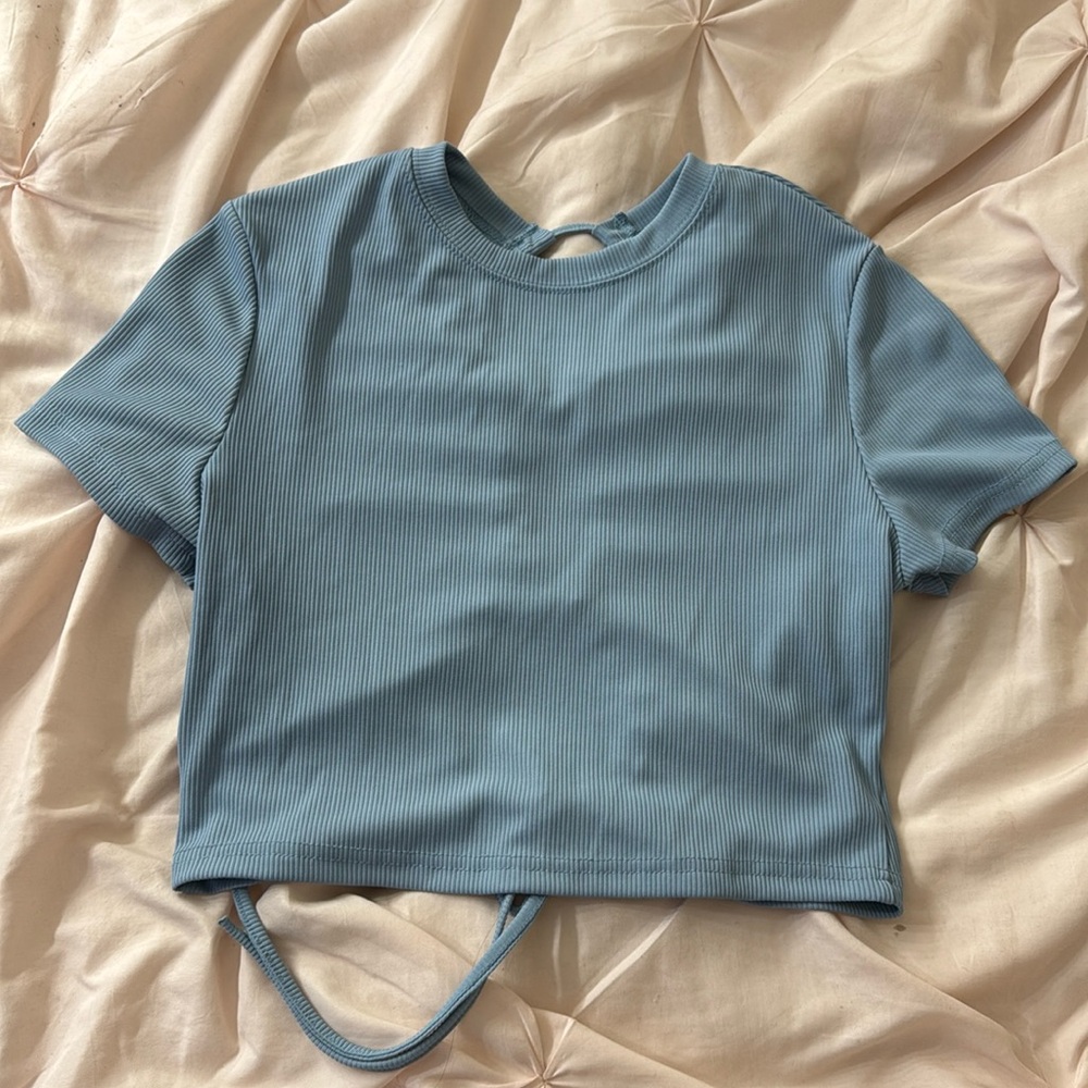 Blue crop top